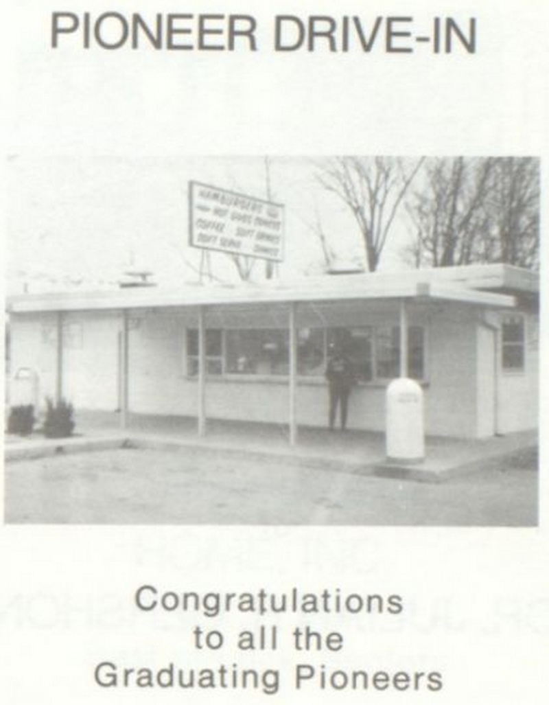 Pioneer Drive-In - 1969 Yearbook Ad